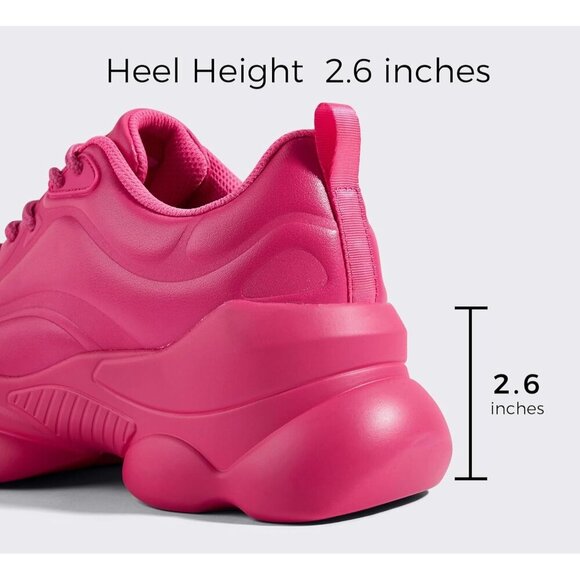 Women's 90s Chunky Sneakers Rope Platform Casual Thick Rave Walking Shoes Pink - Picture 2 of 9